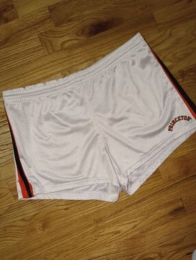 Princeton Men's White Mesh Shorts with Orange & Black Trim